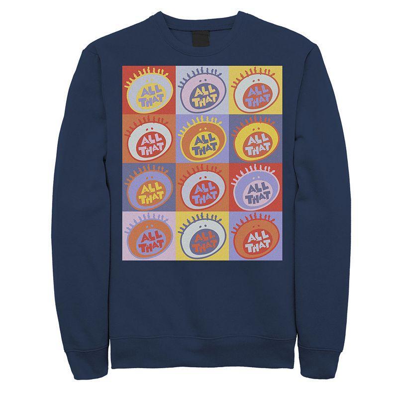 Mens Nickelodeon All That Classic Vintage Logo Panels Graphic Fleece Pullover Product Image