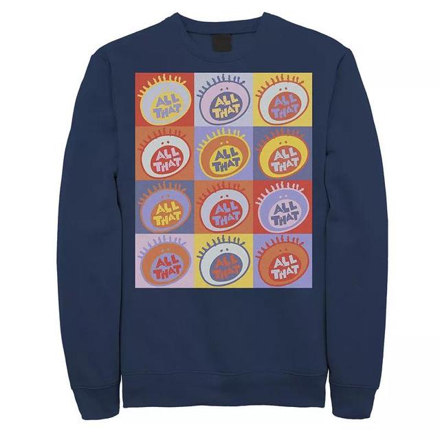 Mens Nickelodeon All That Classic Vintage Logo Panels Graphic Fleece Pullover Product Image