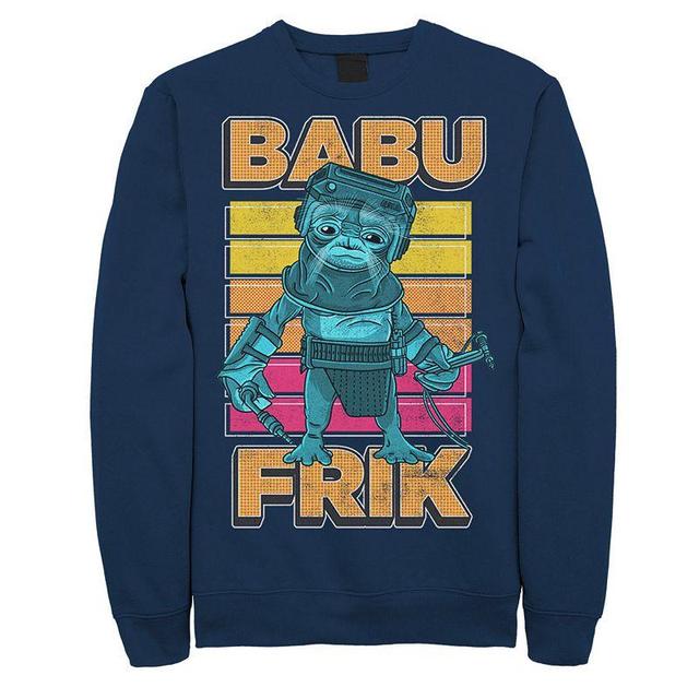 Mens Star Wars The Rise Of Skywalker Babu Frik Pop Art Portrait Sweatshirt Blue Product Image