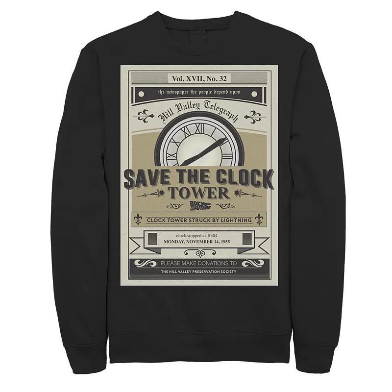 Mens Back to the Future Clock Tower Poster Sweatshirt Product Image