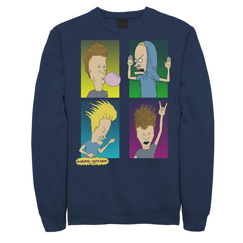 Mens Beavis and Butthead Four Square Sweatshirt Blue Product Image