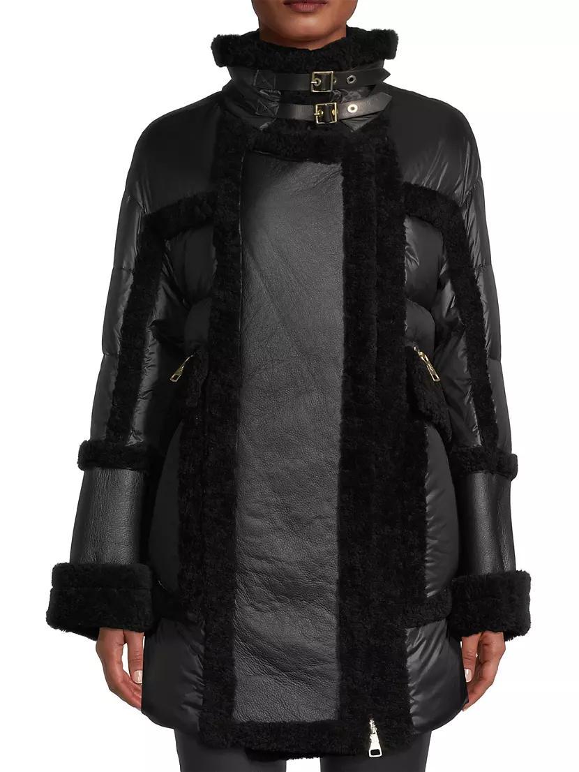 Belgravia Shearling & Shell Down Puffer Coat Product Image