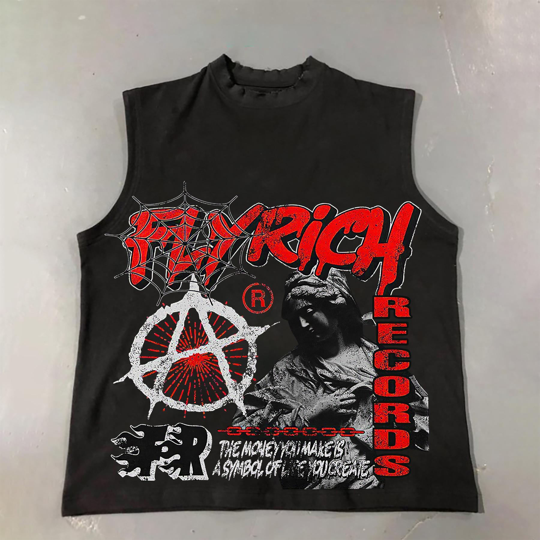 Retro Fly Get Rich Vintage 2019 Graphic Cotton Casual Tank Top Product Image