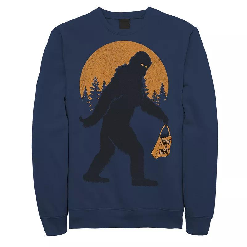 Mens Bigfoot Trick Or Treat Bag Halloween Sweatshirt, Mens Athletic Grey Product Image