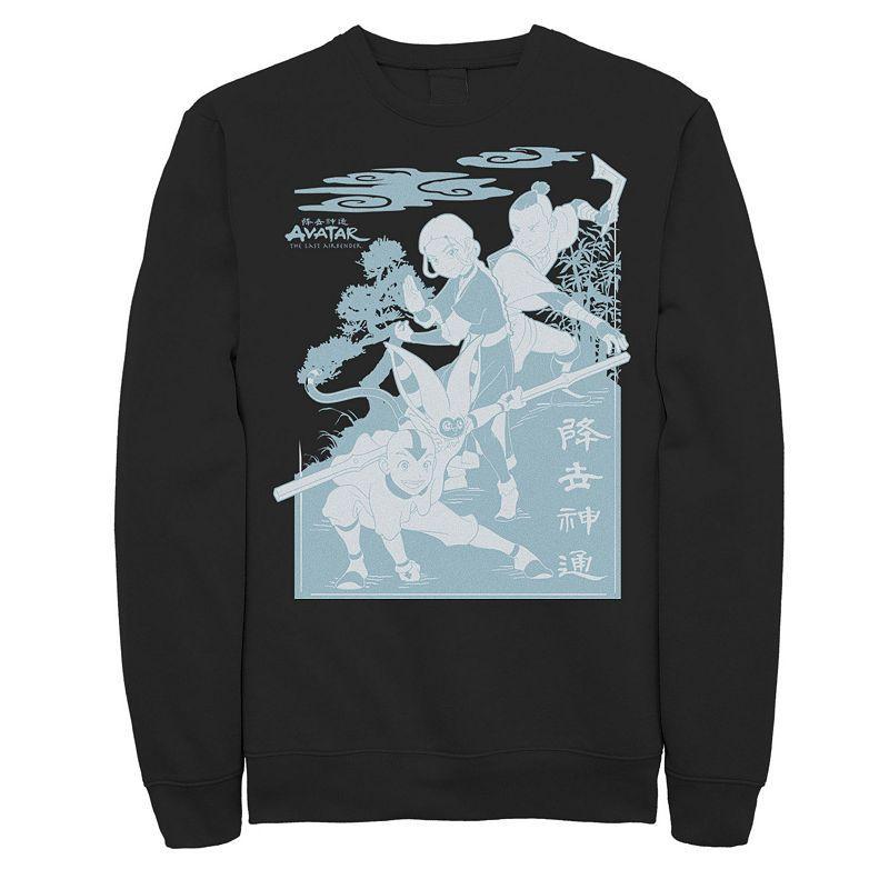 Mens Avatar The Last Airbender Trio Blue Hue Portrait Sweatshirt Product Image