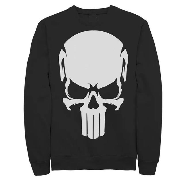 Mens Marvel Punisher All White Skull Logo Sweatshirt Product Image