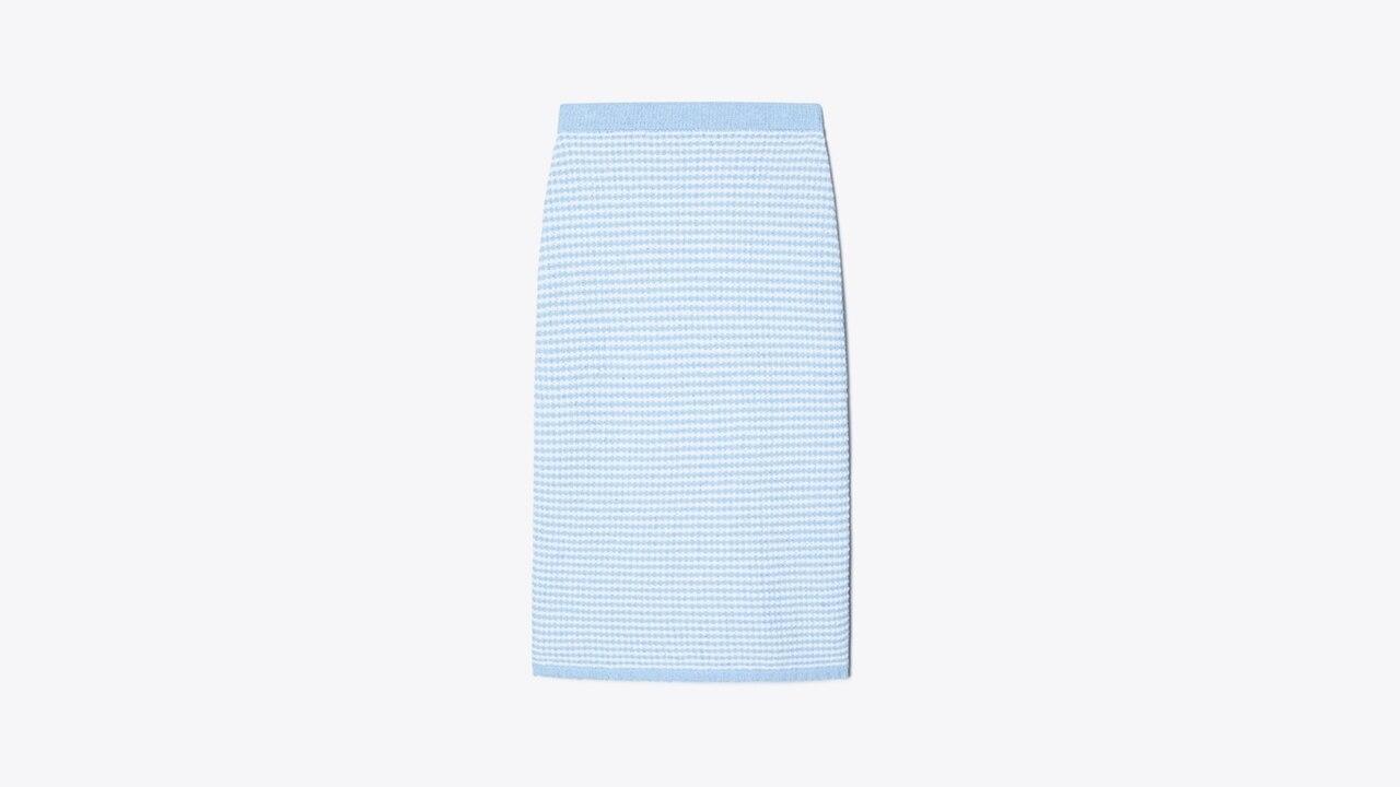 Striped Stitch Cotton Midi Skirt Product Image