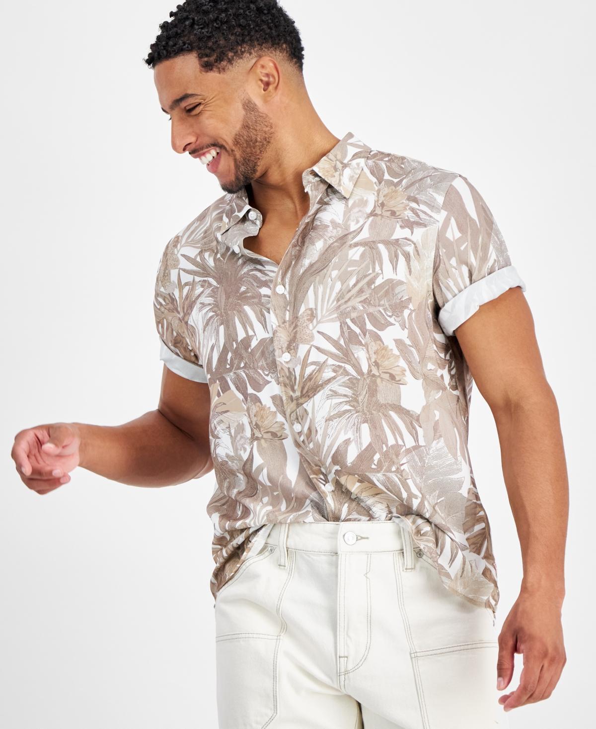 Men's Tropical-Print Short-Sleeve Button-Down Shirt  Product Image