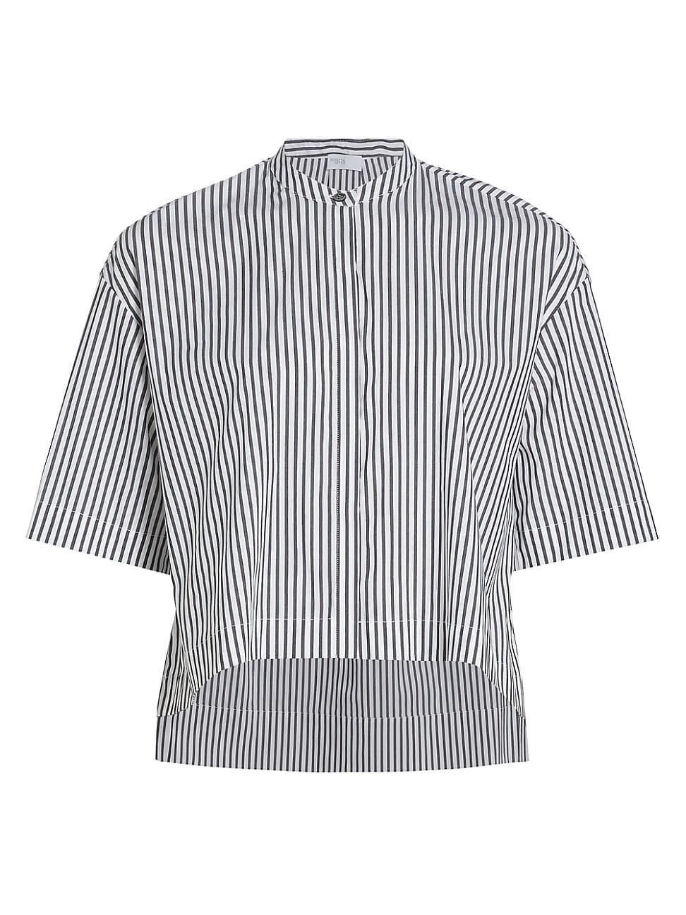 Womens Poplin Striped Cropped Shirt Product Image