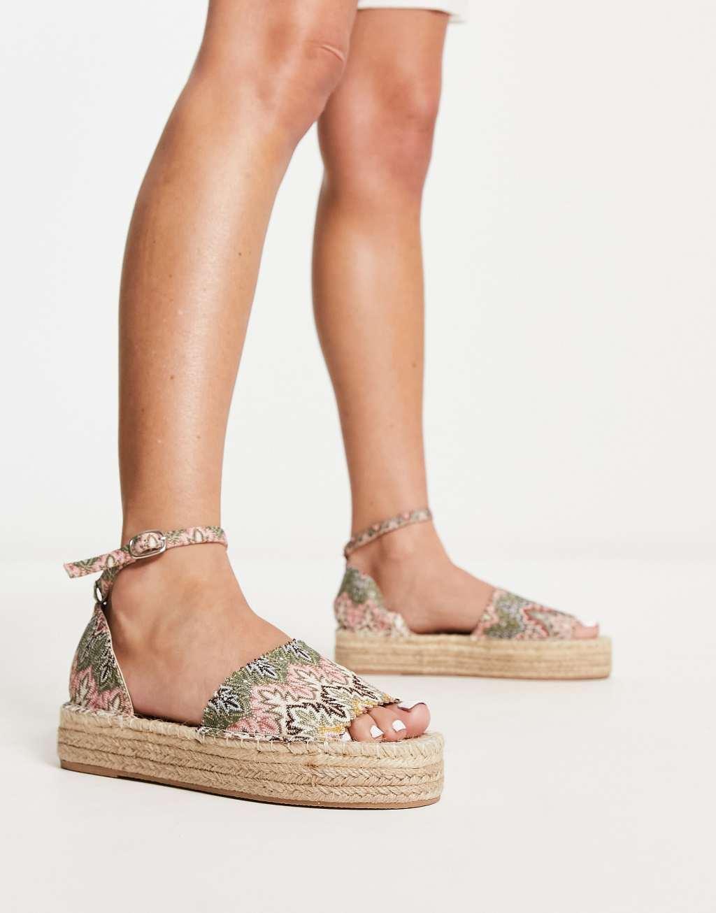 South Beach crochet flatform espadrille sandals Product Image