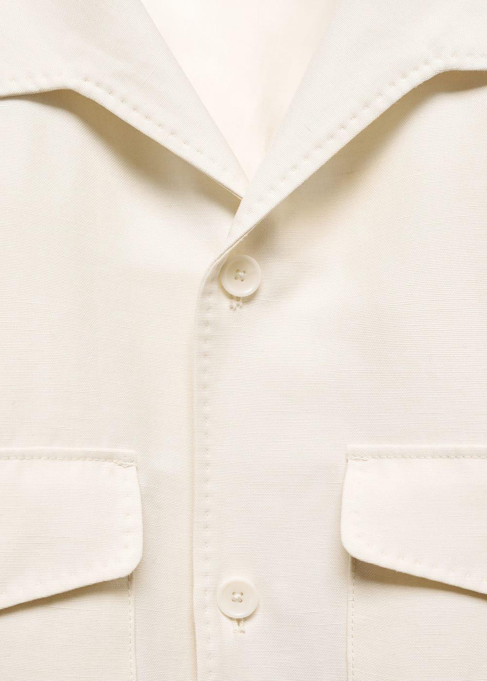 MANGO MAN - Linen overshirt with pockets off whiteMen Product Image