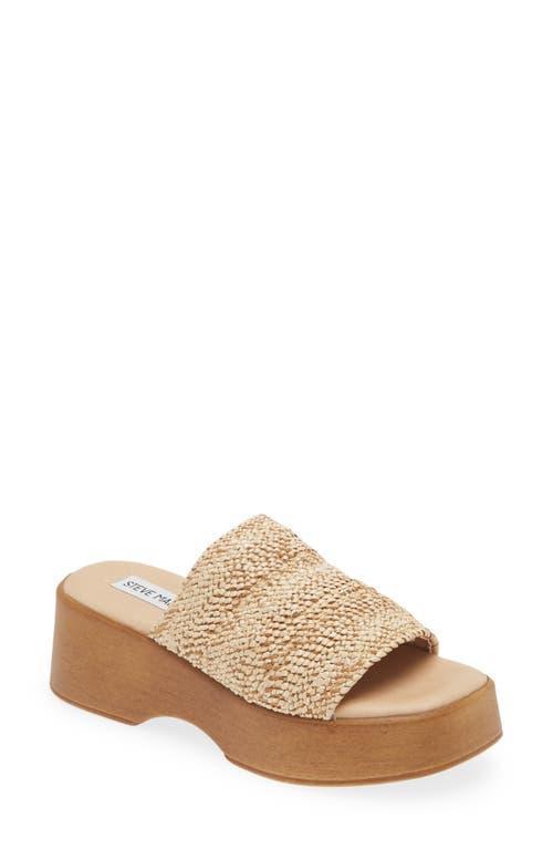 Steve Madden Slinky30 Raffia Platform Clog Slide Sandals Product Image