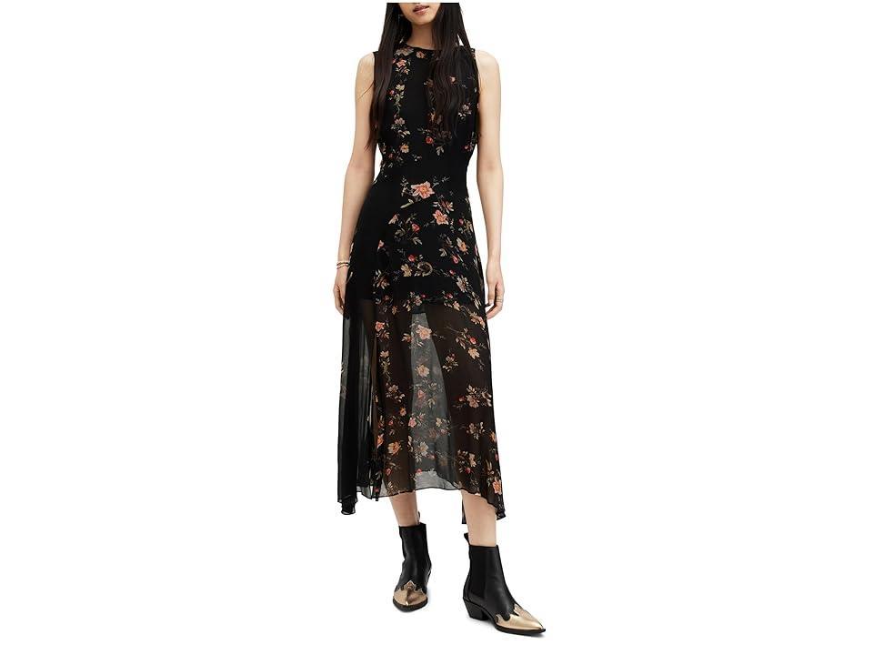 AllSaints Jules Tanana Floral Chiffon Midi Dress Product Image