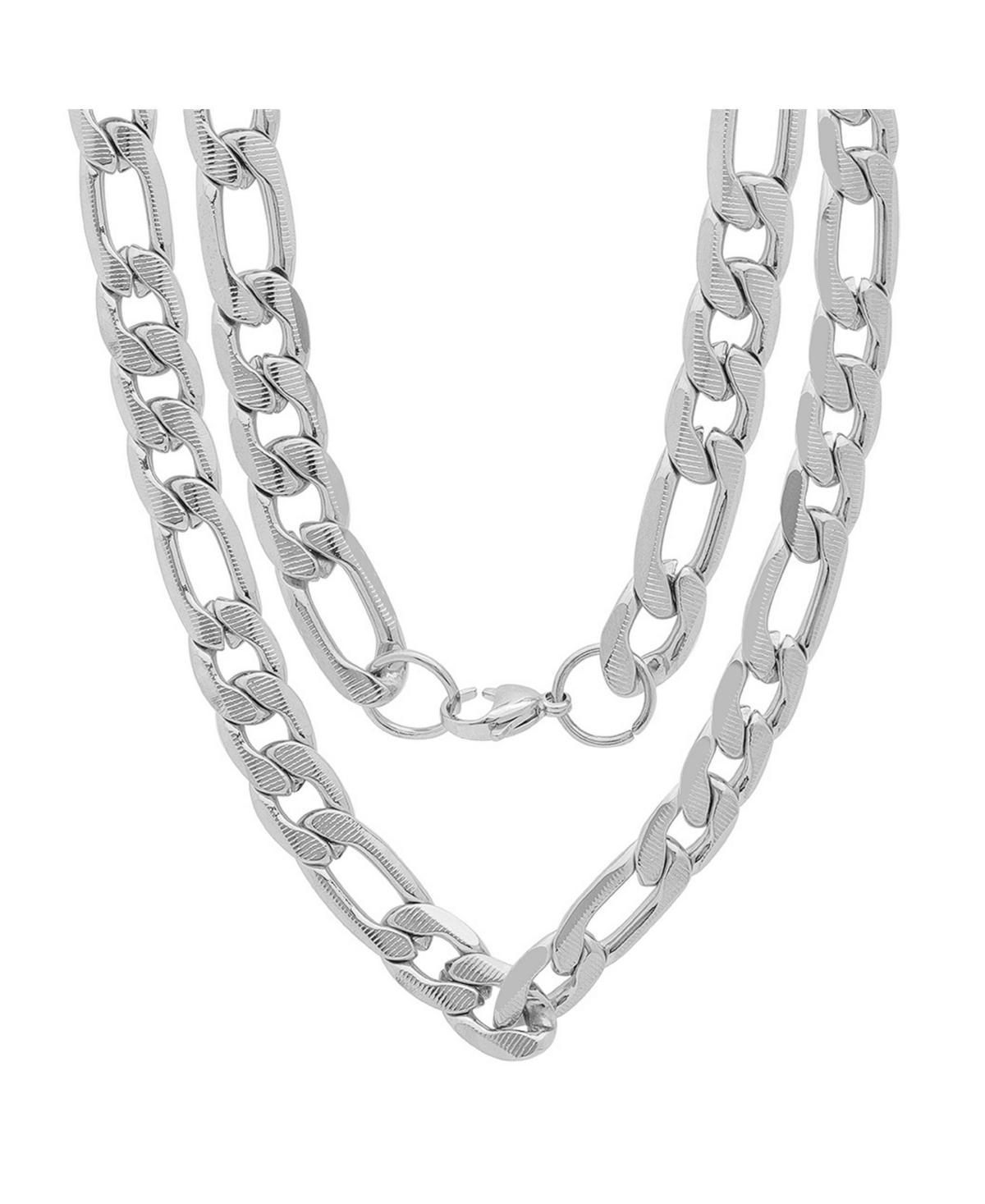 Steeltime Mens Stainless Steel Accented 10mm Figaro Chain Link 24 Necklaces Product Image