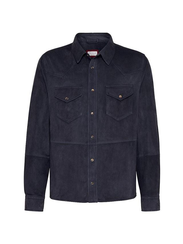 Mens Lightweight Suede Overshirt Product Image