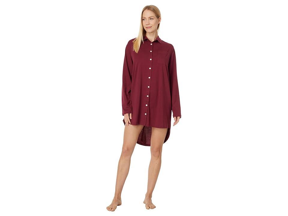 Skin Organic Cotton Camellia Sleepshirt (Wine) Women's Pajama Product Image