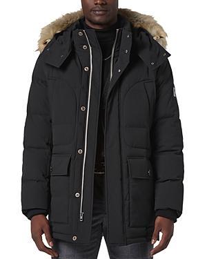 Andrew Marc Olmstead Hooded Down Puffer Jacket with Faux Fur Trim Product Image