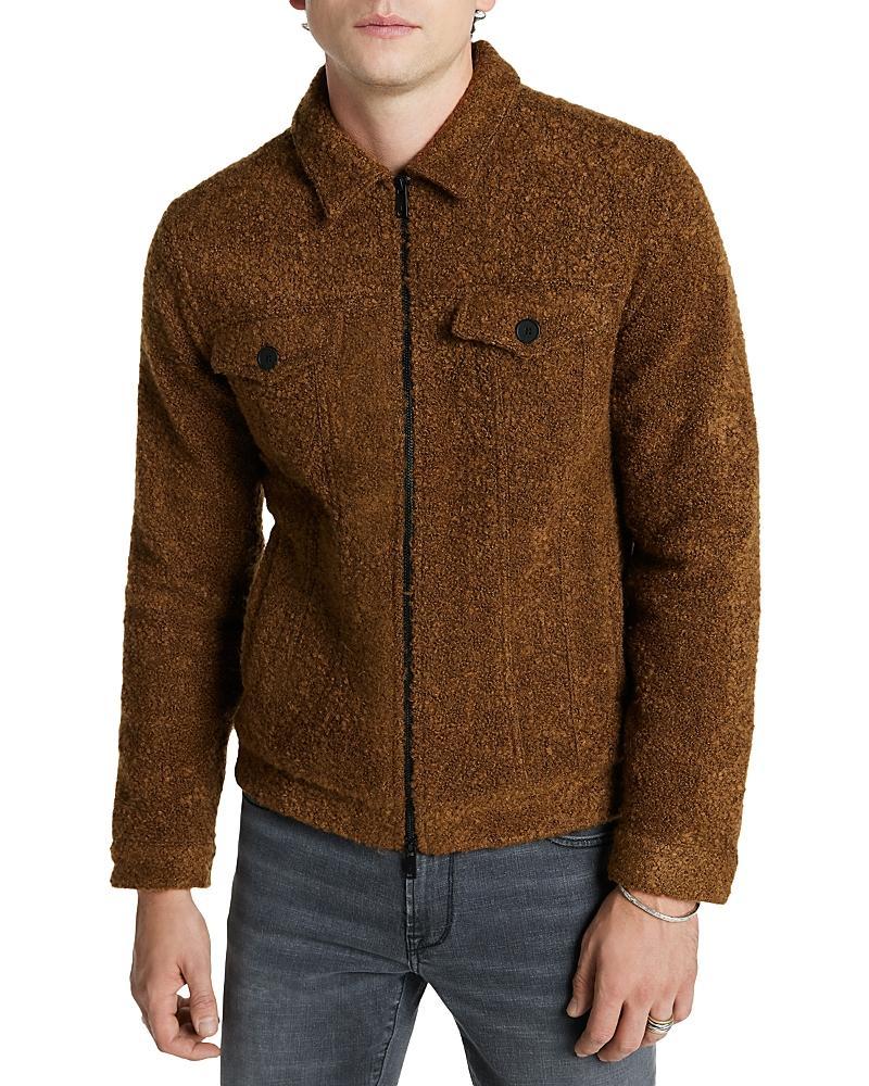 John Varvatos Cynder Boucle Trucker Jacket K6419Z4 (Charcoal Heather) Men's Jacket Product Image