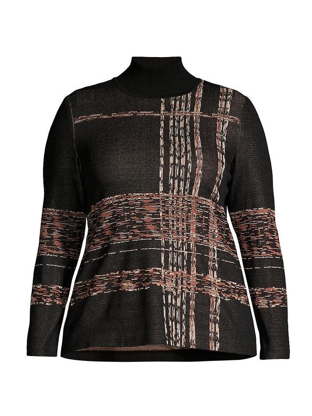 Ming Wang Mock Neck Jacquard Tunic Product Image