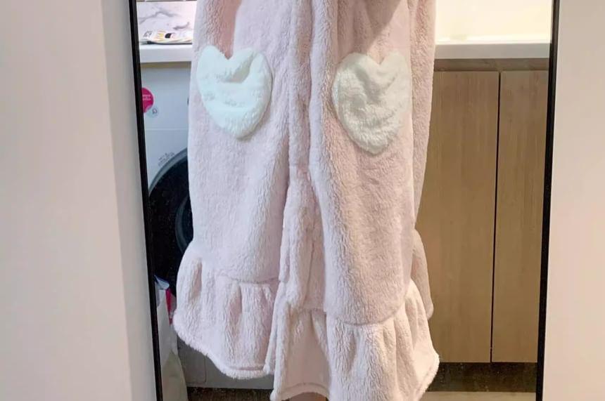 Rabbit Ear Hooded Fleece Pajama Robe Product Image