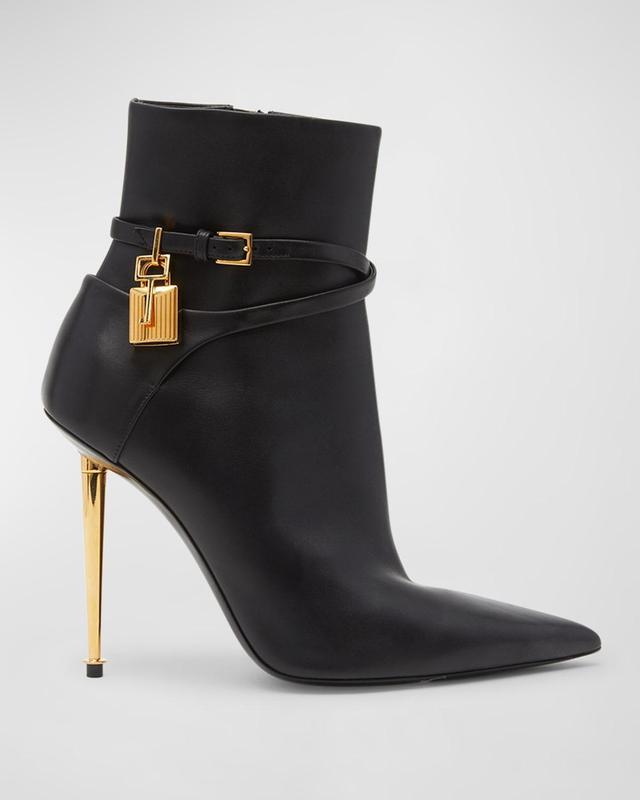 Lock 105mm Leather Ankle Booties Product Image