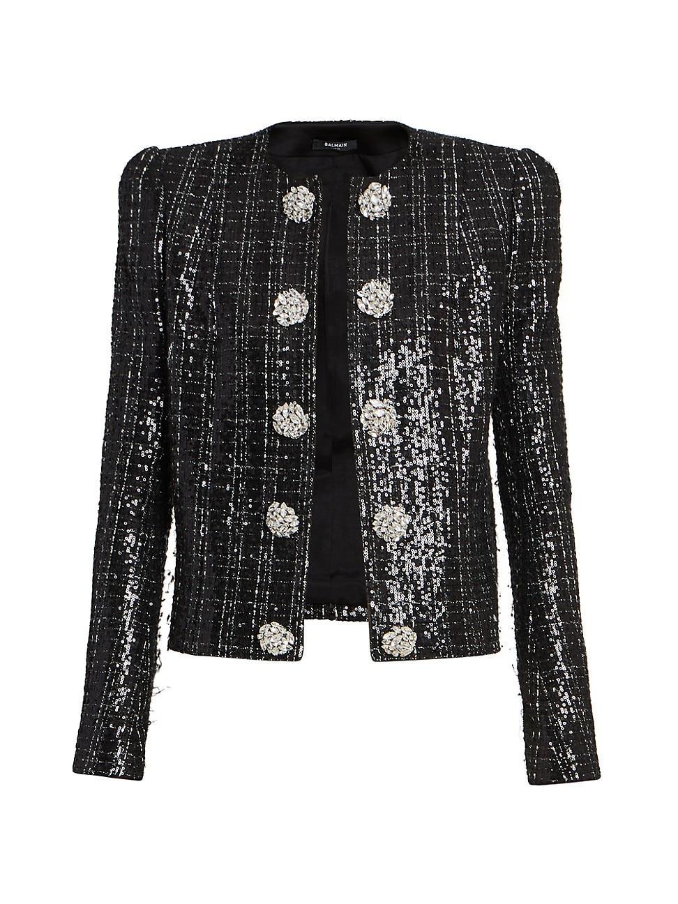 Womens Glitter Tweed Jacket Product Image