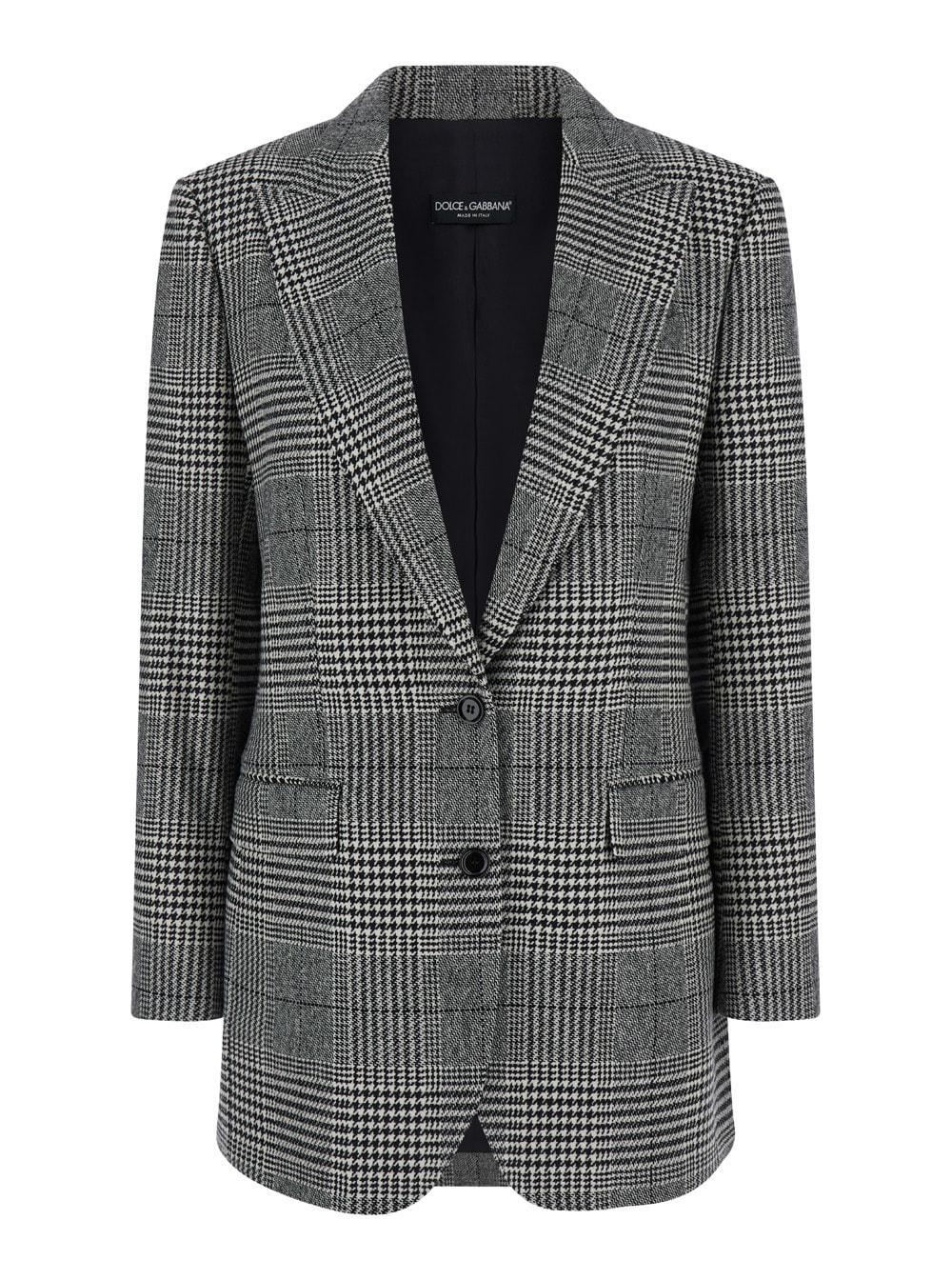 DOLCE & GABBANA Grey Virgin Wool Blend Blazer In Gray Product Image