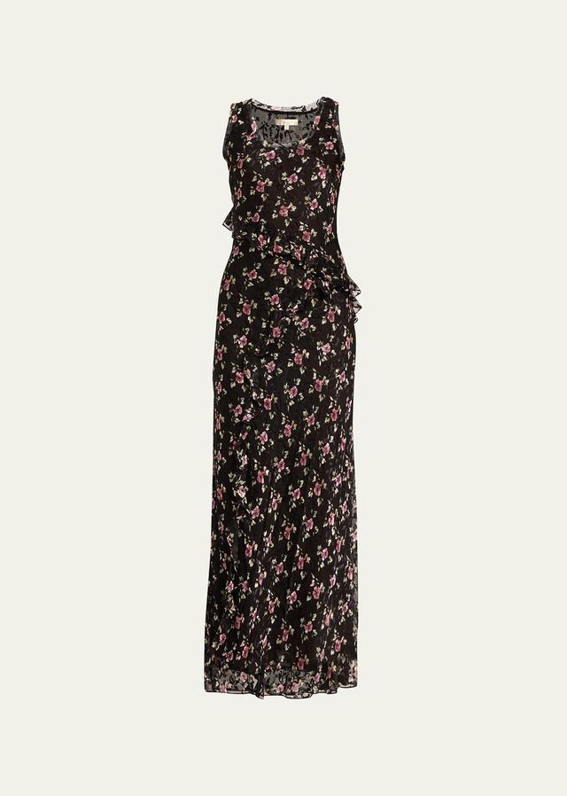 LoveShackFancy Thisbe Floral Sleeveless Silk Blend Maxi Dress Product Image