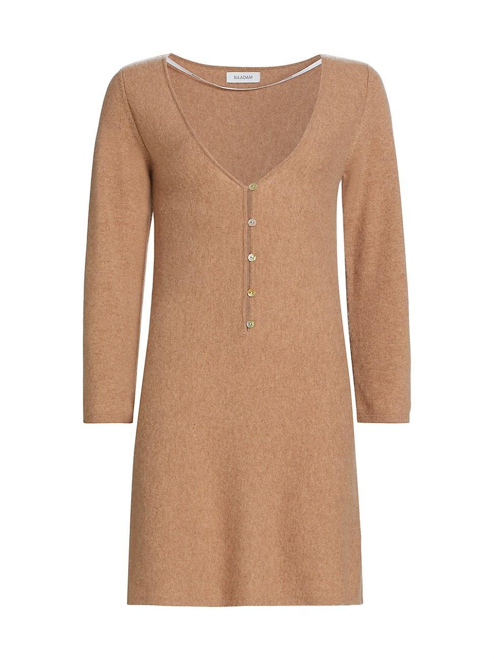 Womens Cashmere V-Neck Minidress Product Image