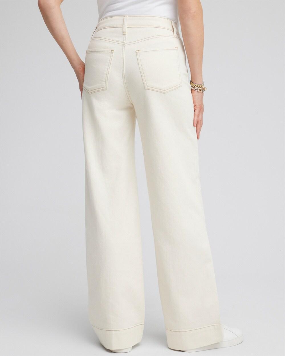 Pintuck High Rise Wide Leg Jeans Product Image