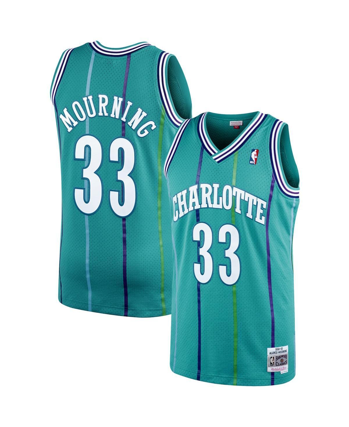 Mitchell & Ness Mens Larry Johnson Charlotte Hornets Hardwood Classic Swingman Jersey - Purple Product Image