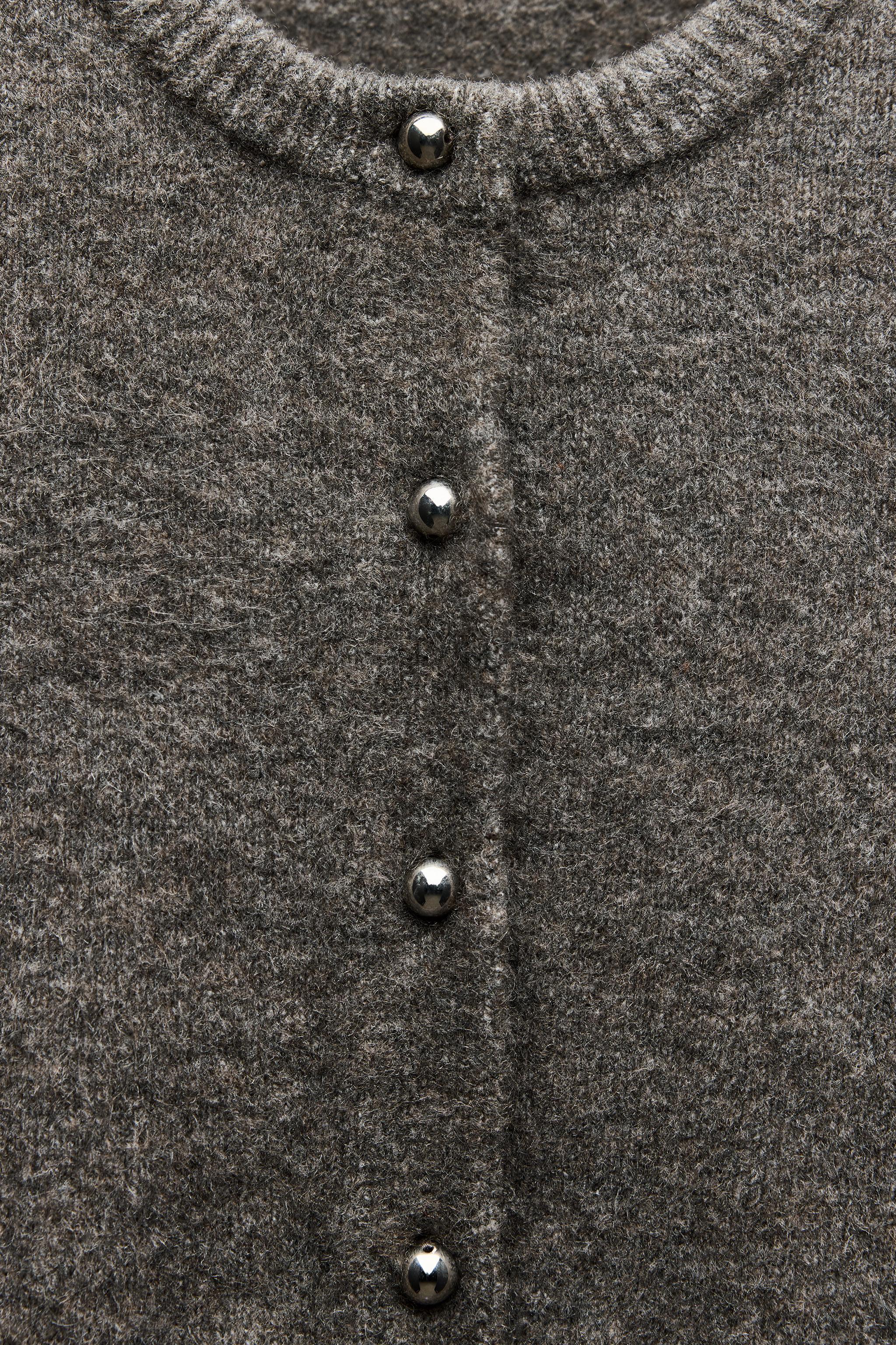 METAL BUTTONS KNIT CARDIGAN Product Image