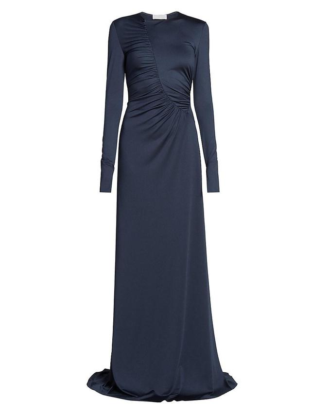 Womens Ruched Long-Sleeve Gown Product Image