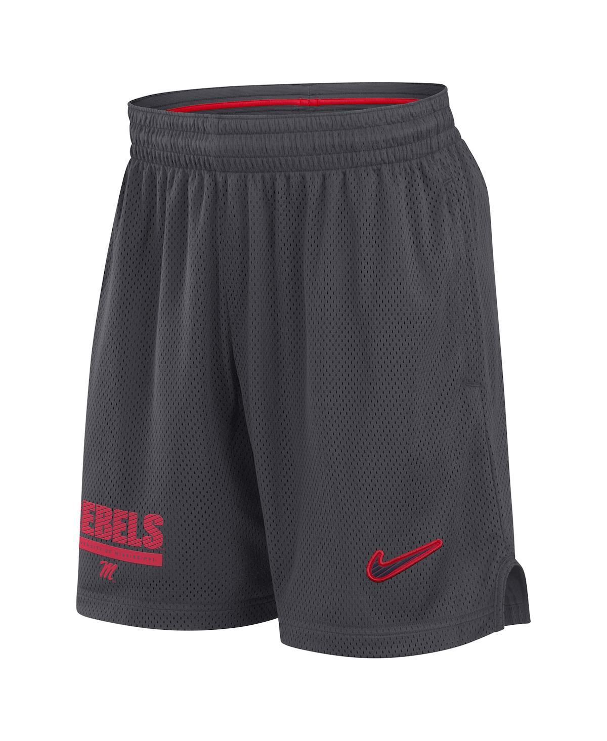 Nike Mens Anthracite Ole Miss Rebels 2024 Sideline Mesh Shorts Product Image