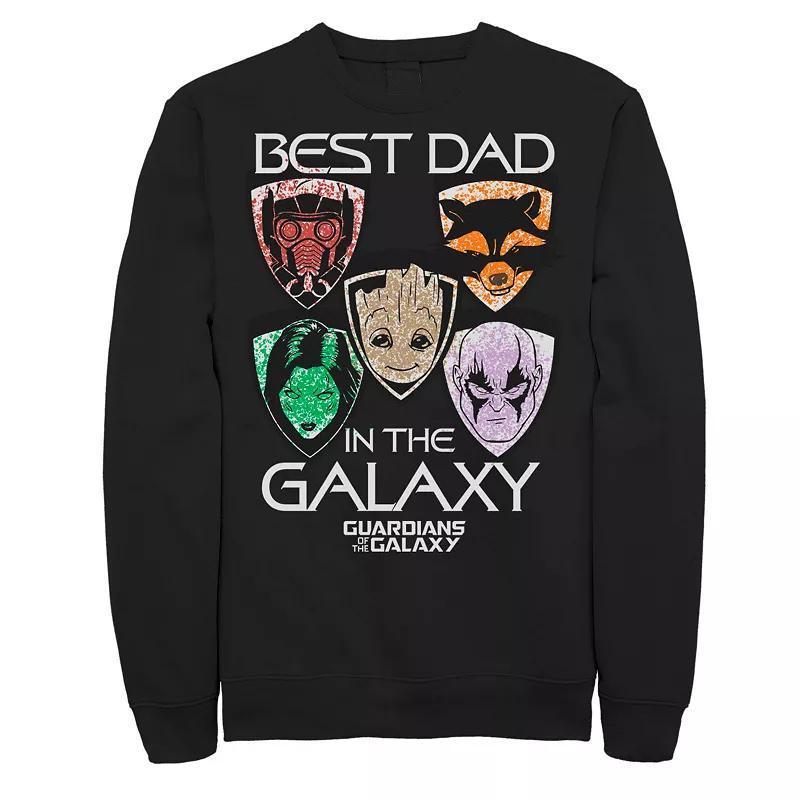 Mens Marvel Guardians Best Dad Fathers Day Graphic Fleece Pullover Product Image