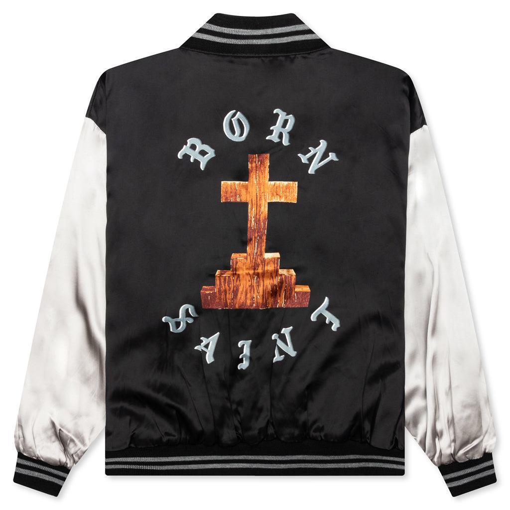 Saint Michael x Born X Raised Satin Jacket - Black/Grey Male Product Image