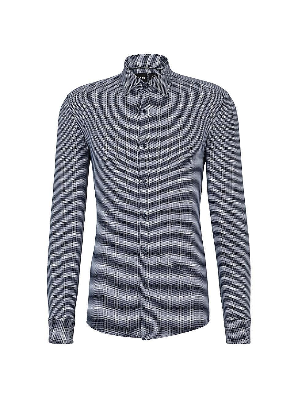 Mens Slim-Fit Shirt in Printed Performance-Stretch Material Product Image