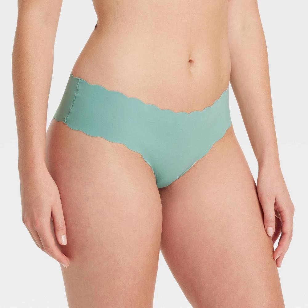 Womens Invisible Edge Cheeky Underwear with Scallop Edge - Auden Tidal Flow M Product Image