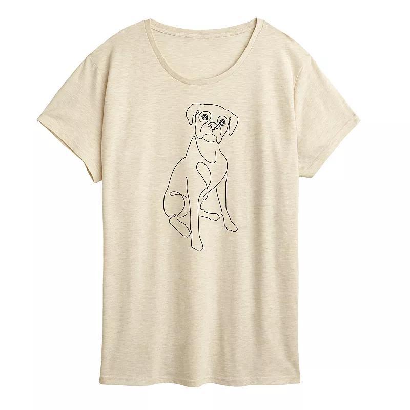 Womens Simple Line Drawing Of Dog Graphic Tee Product Image