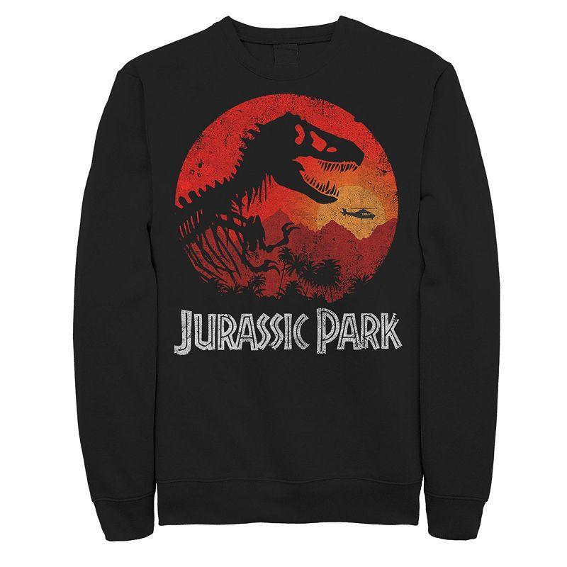 Mens Jurassic Park Red Jungle Sunset Icon Sweatshirt Product Image