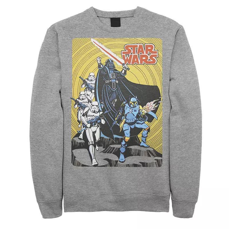 Mens Star Wars Vintage Group Shot Poster Sweatshirt Athletic Grey Product Image