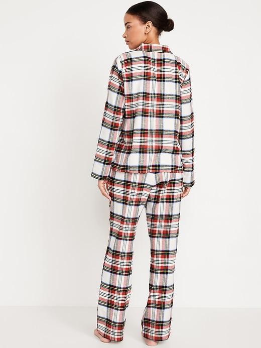 High-Waisted Flannel Pajama Joggers Product Image