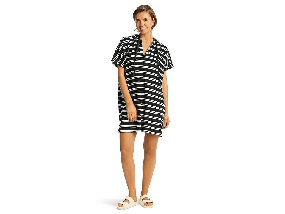 SEA LEVEL SWIM Surf Terry Surf Poncho White Stripe) Women's Swimwear Product Image