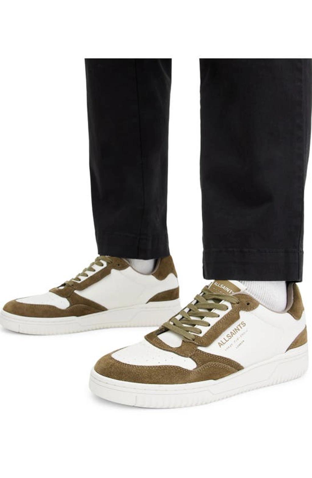 ALLSAINTS Regan Low Top Sneaker In White/khaki Product Image