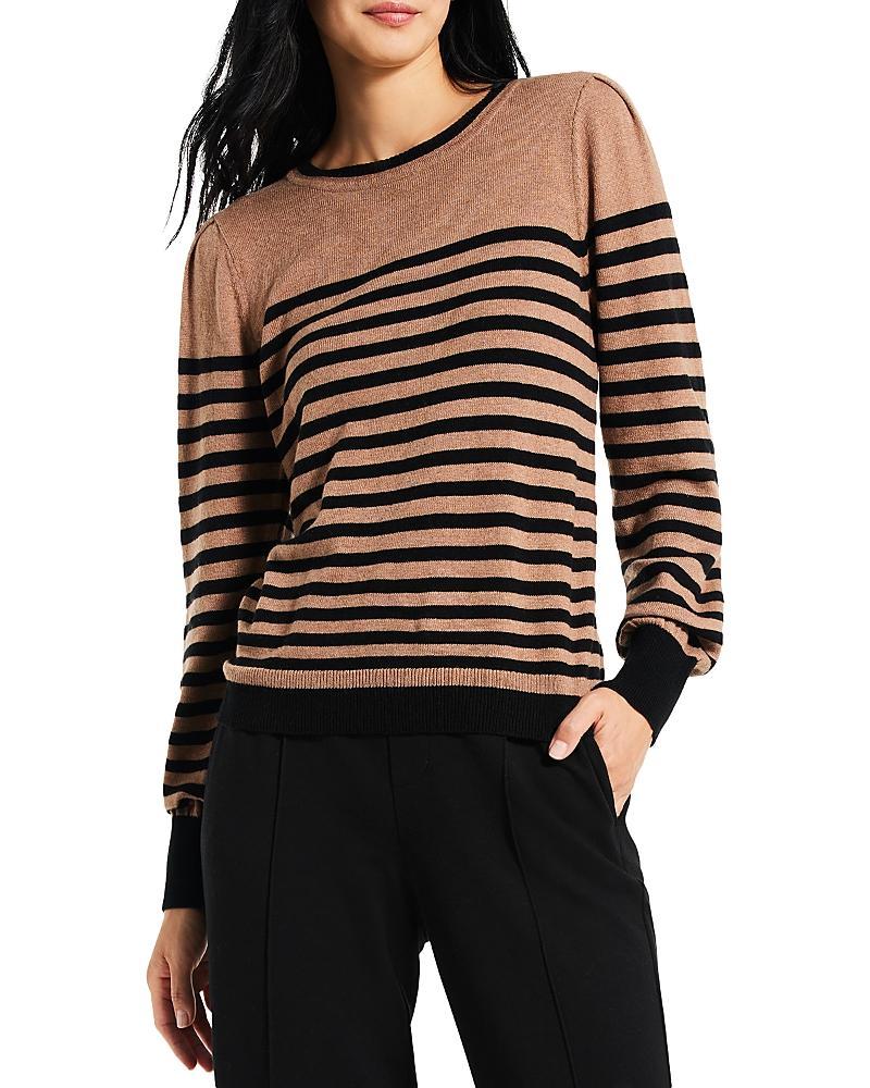 NIC+ZOE Striped Femme Sleeve Sweater Multi) Women's Sweater Product Image