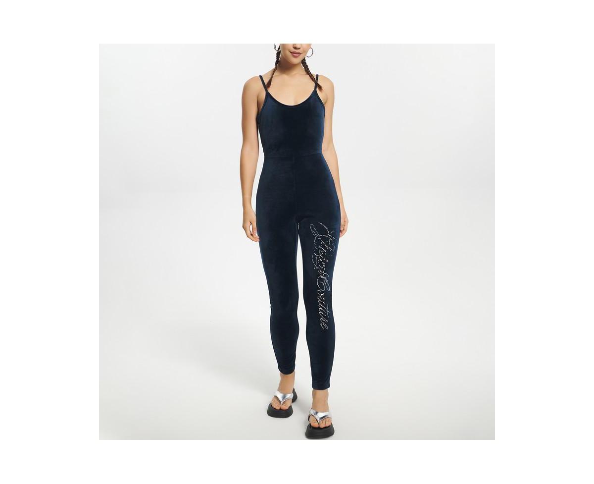 Juicy Couture Womens Strappy Jumpsuit with Fitted Leg and Bling Product Image