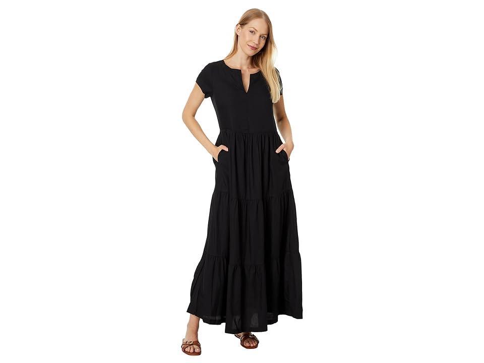 PACT Sunset Light Gauze Notch Neck Dress Women's Dress Product Image