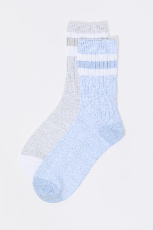 Soft Knit Striped Crew Socks (2 Pack) Female Product Image