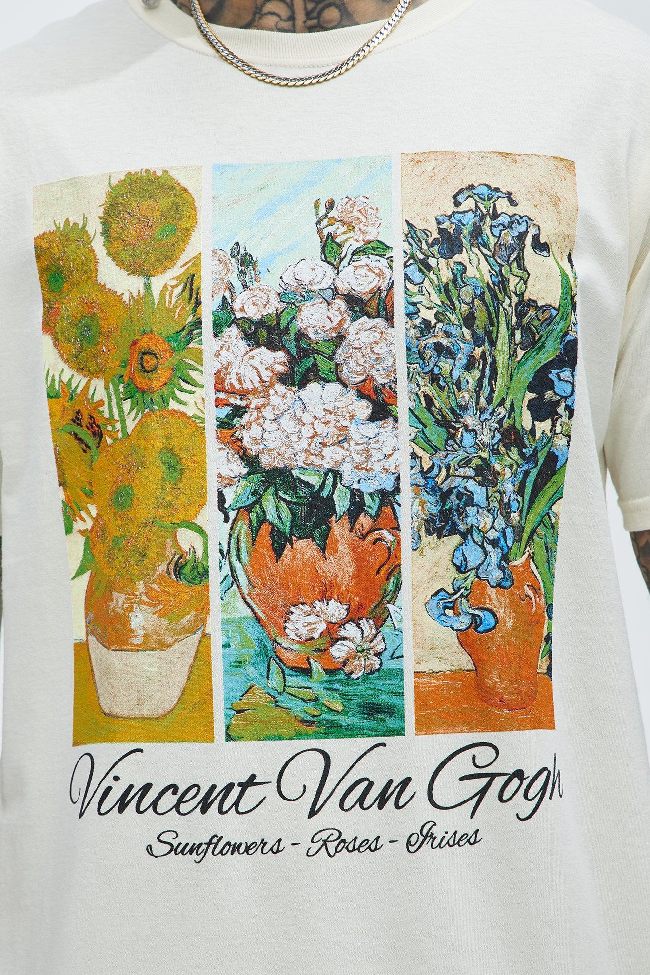 Vincent Van Gogh Flowers Short Sleeve Tee - Cream Product Image