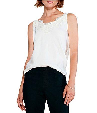 NIC  ZOE Woven V-Neck Sleeveless Lace Cami Tank Product Image